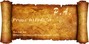 Prusz Alfréd névjegykártya